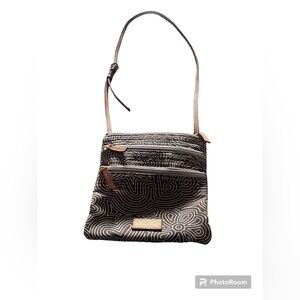 DOONEY and Bourke tan and creme crossbody bag